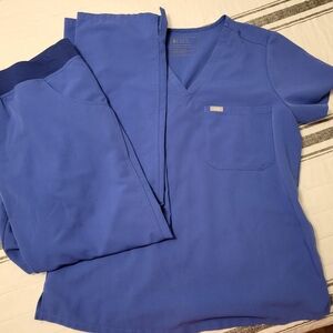 Figs Denim Blue Scrub Ensemble